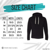 Hooded sweatshirt size chart